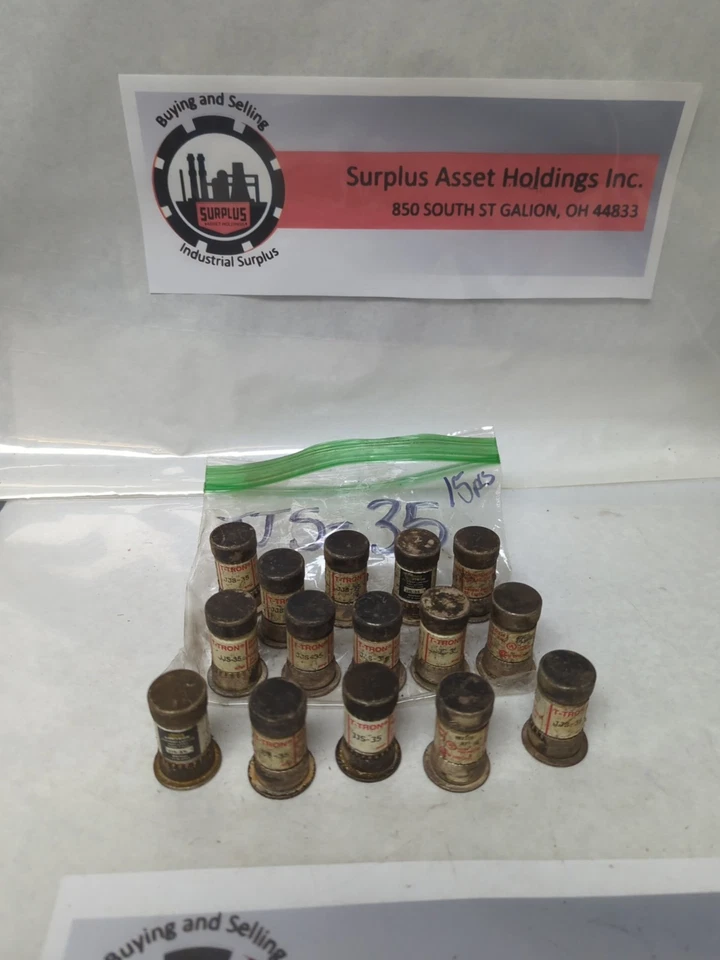 Used COOPER BUSSMANN,JJS-35 T-TRON 35 AMP FUSE LOT OF 15 PRE-OWNED