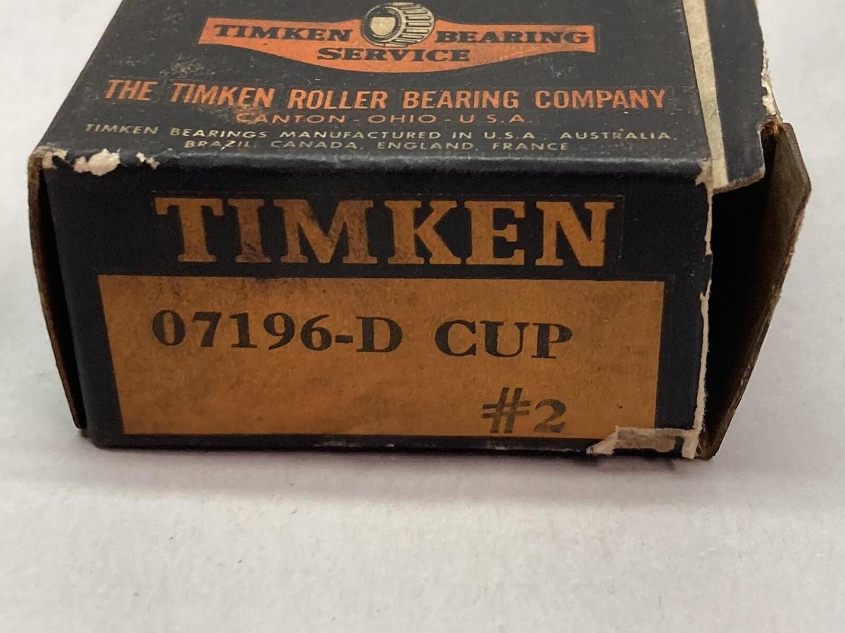 Timken,07196-D,Ball Bearing Cup
