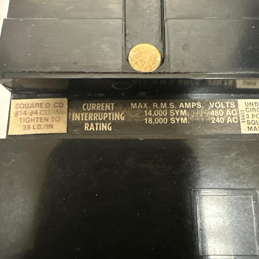 Used Square-D,FA-34020,20 Amp 3 Pole Molded Circuit Breaker