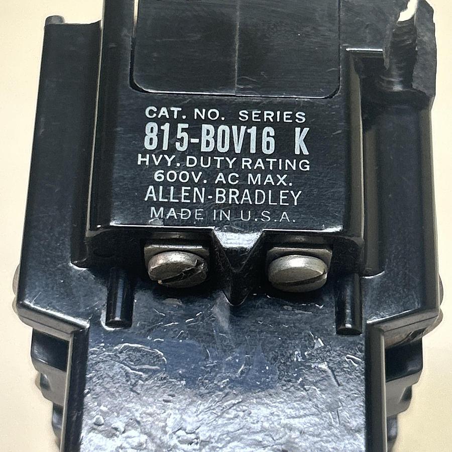 Used ALLEN BRADLEY,815-B0V16,OVERLOAD RELAY 600V