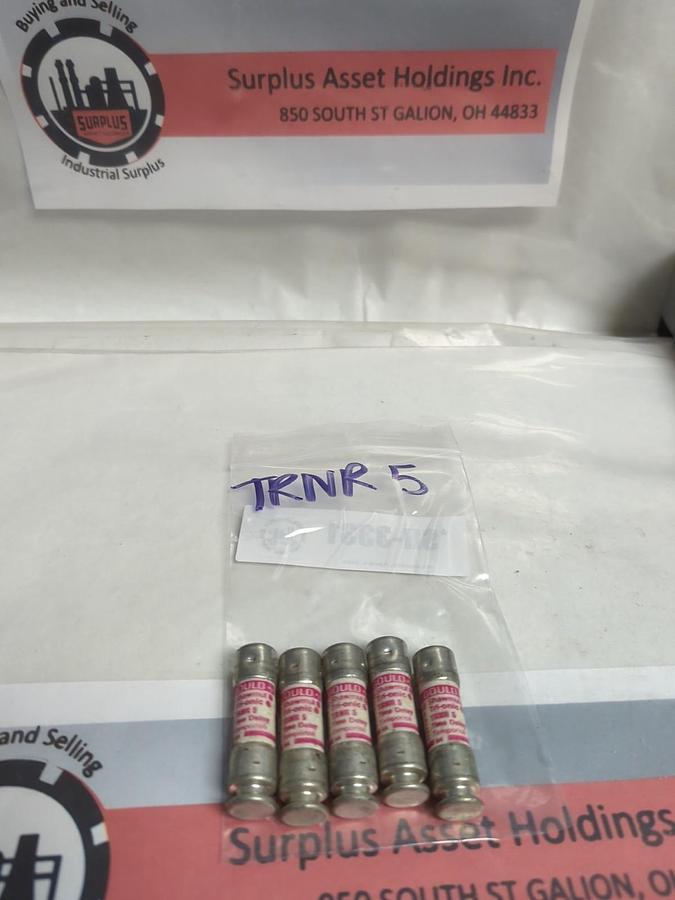 Used GOULD SHAWMUT,TRN-R5,TRI-ONIC 5 AMP FUSE LOT OF 5 PRE-OWNED