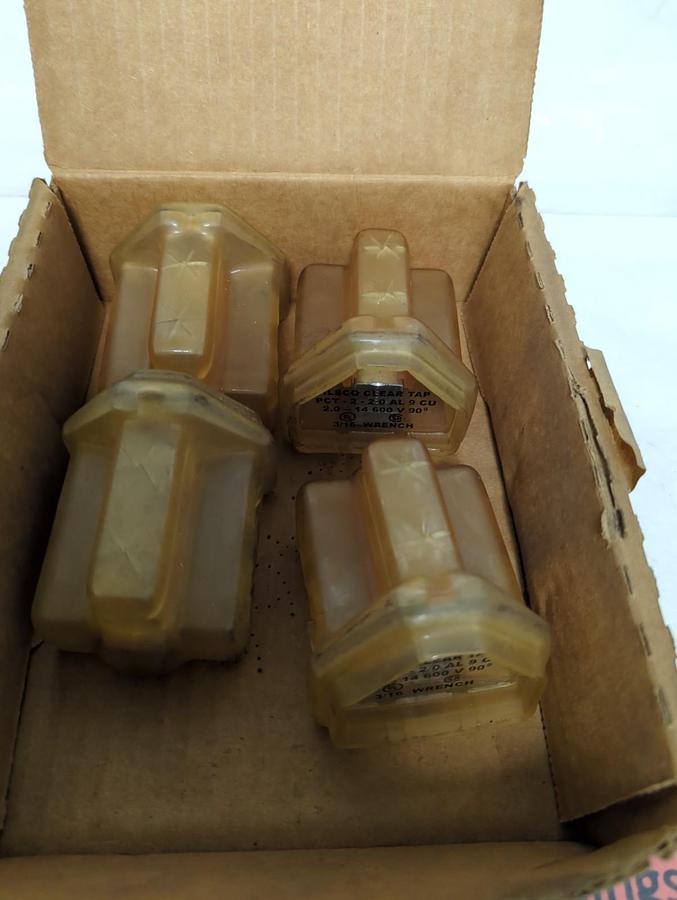 ILSCO,PCT-2-2/0,CLEAR TAP INSULATED CONNECTOR 2/0-14 WIRE RANGE LOT O F3 NOS