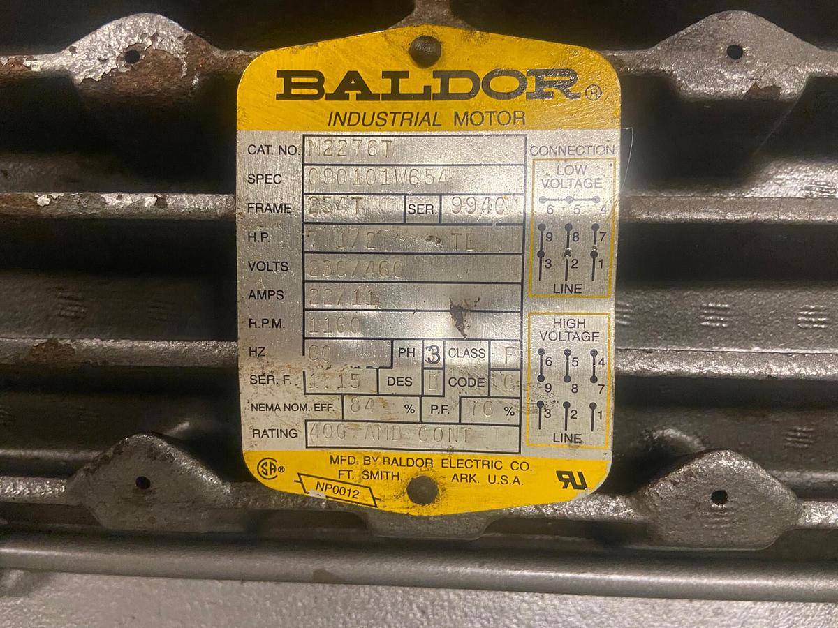 Baldor,M2276T,7.5Hp Motor 1160RPM 230/460V Frame 254T NOS