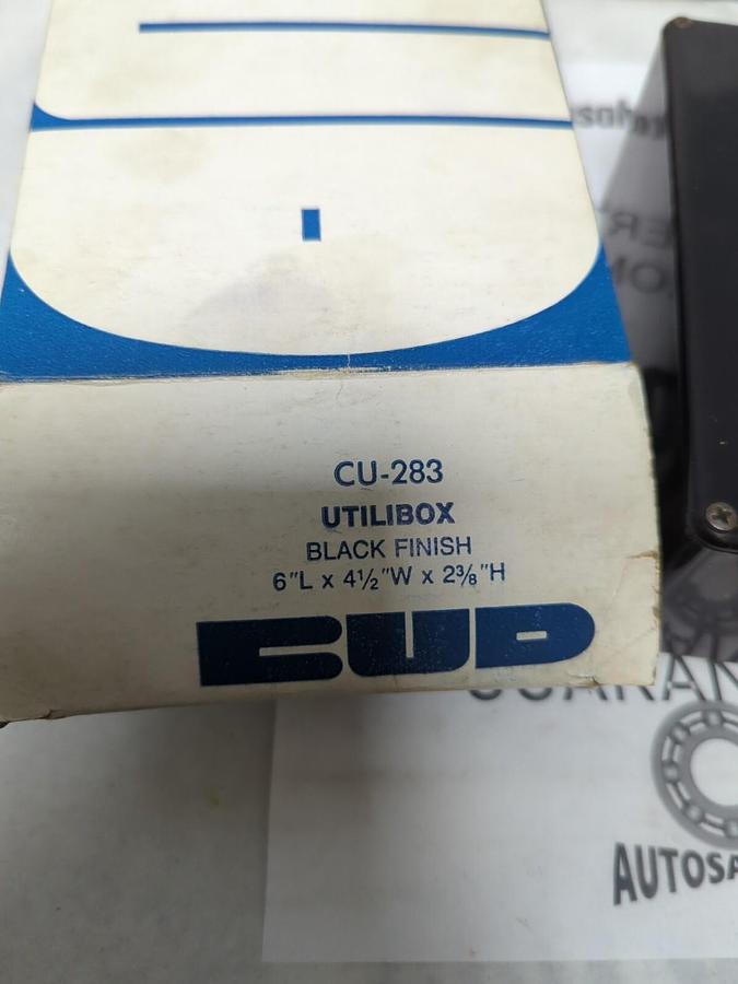 BUD RADIO,CU-283,UTILIBOX BLACK FINSH 6 IN L X 4-1/2 IN W X 2-3/8 IN H NOS