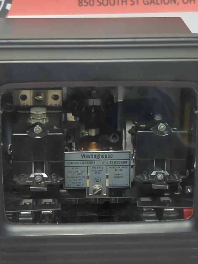Used WESTINGHOUSE,C0 8H111N,OVERCURRENT RELAY UNIT STYLE 264C900A07 PRE-OWNED