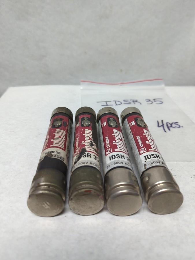 Used LITTELFUSE,DSR 35,INDICATOR 35 AMP FUSE LOT OF 4 PRE-OWNED