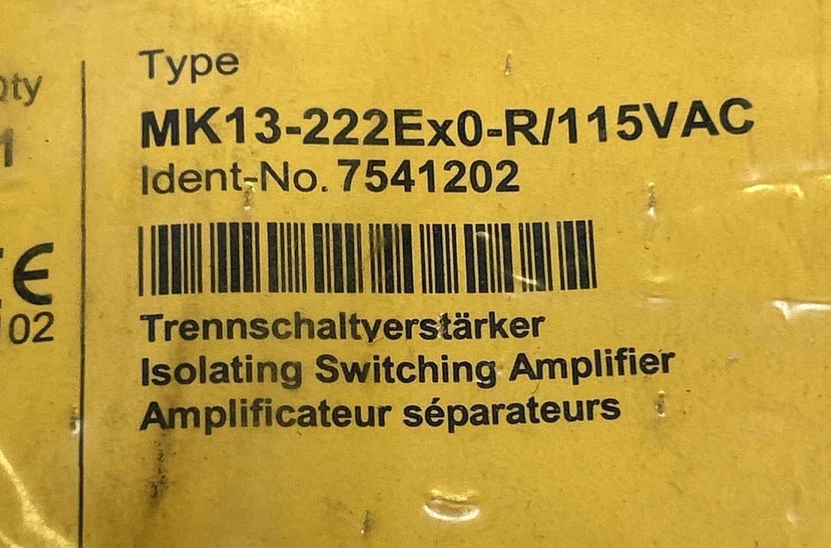 Used TURCK,MK13-222EX0-R/115VAC,ISOLATING SWITCHING AMPLIFIER NEW