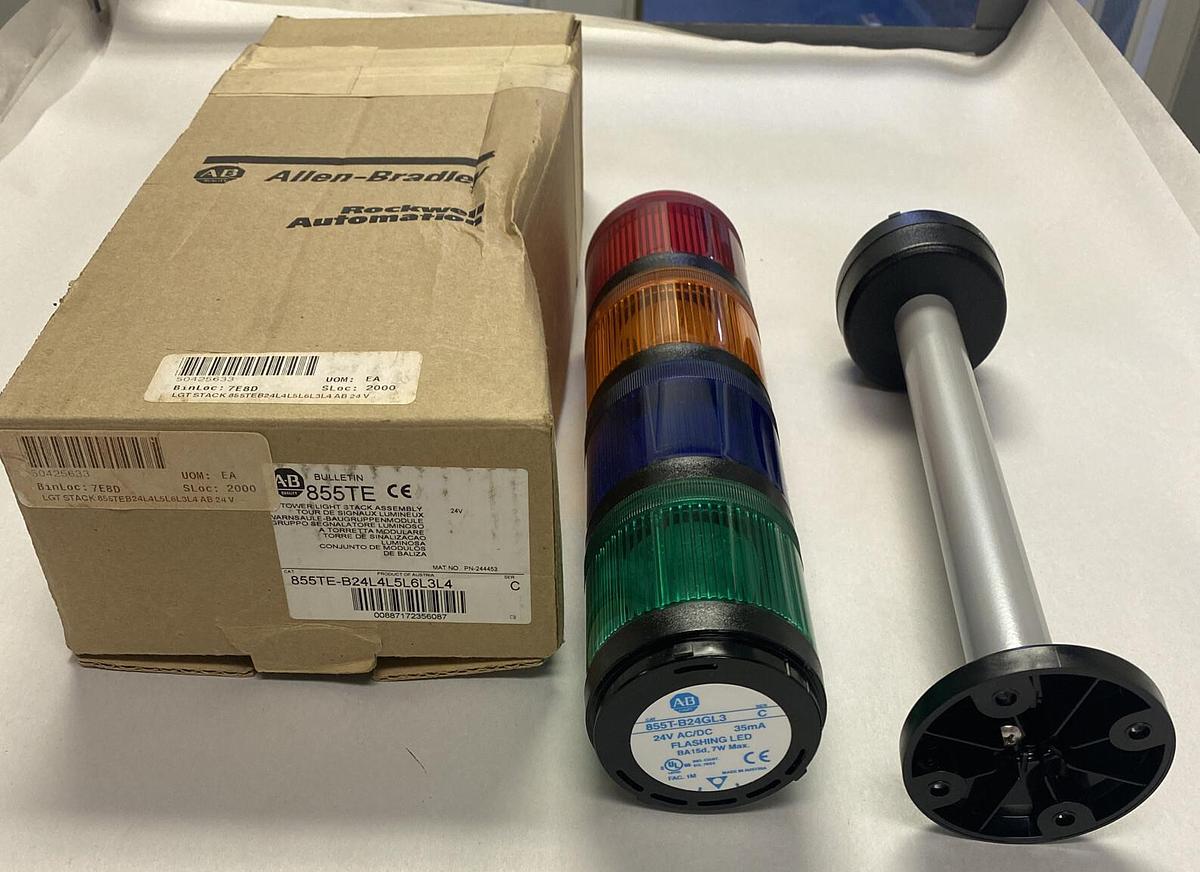 Used ALLEN BRADLEY,855TE-B24L4L5L6L3L4,SER C TOWER LIGHT STACK ASSEMBLY NEW