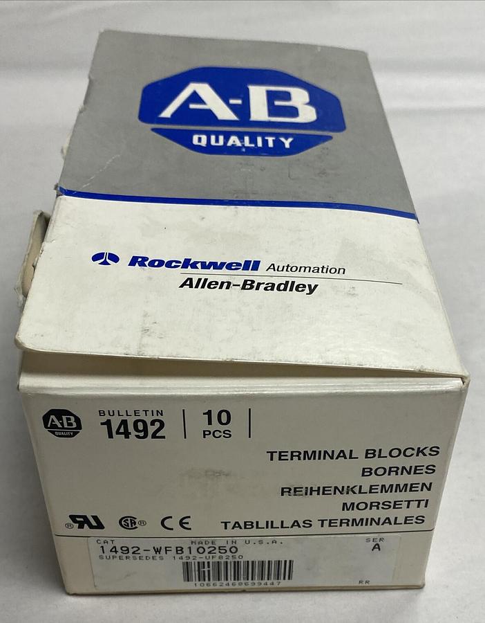 ALLEN BRADLEY,1492-WFB10250,SER A TERMINAL BLOCKS BOX OF 10 NEW