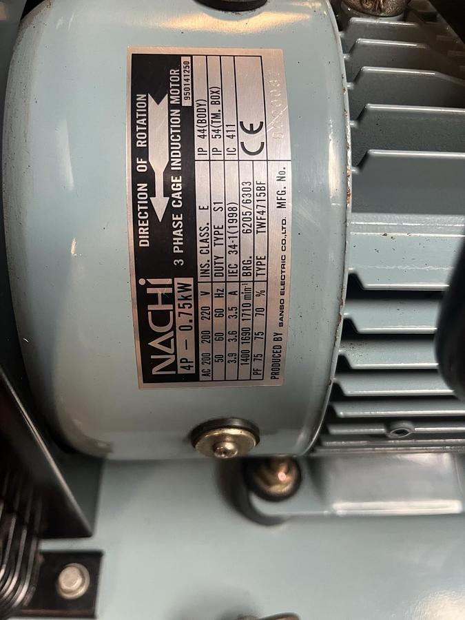 Used NACHI,20-07V0A3-12,HYDRAULIC PUMP PACK UNIT .75kW