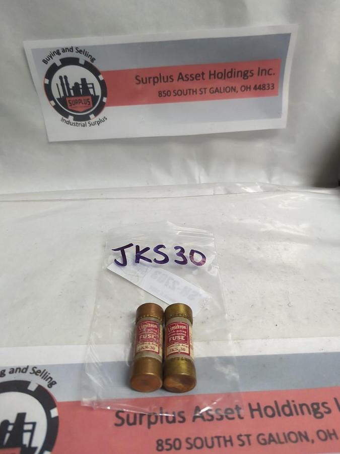 Used COOPER BUSSMANN,JKS-30,LIMITRON 30 AMP FUSE LOT OF 2 PRE-OWNED