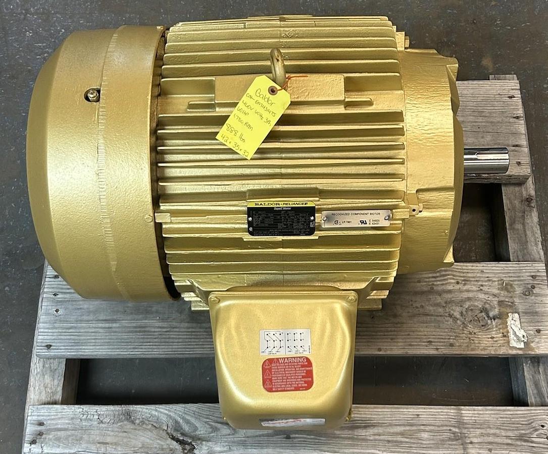 Used BALDOR,EM4314TS,SUPER-E MOTOR 60HP 1780RPM 230/460V 3PH 364TS FRAME