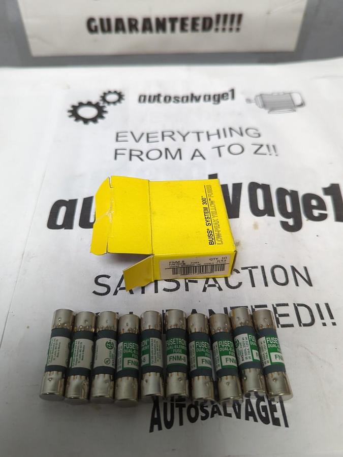COOPER BUSSMANN,FNM-8,FUSETRON 8 AMP FUSES BOX OF 10 NEW