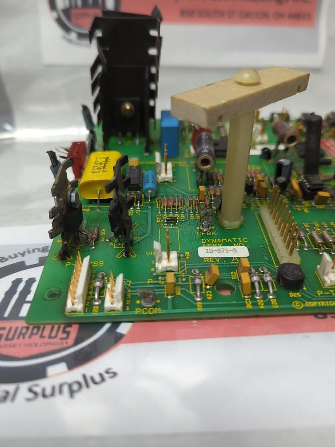 Used DYNAMATIC,15-871-8,CIRCUIT BOARD REV A PRE-OWNED