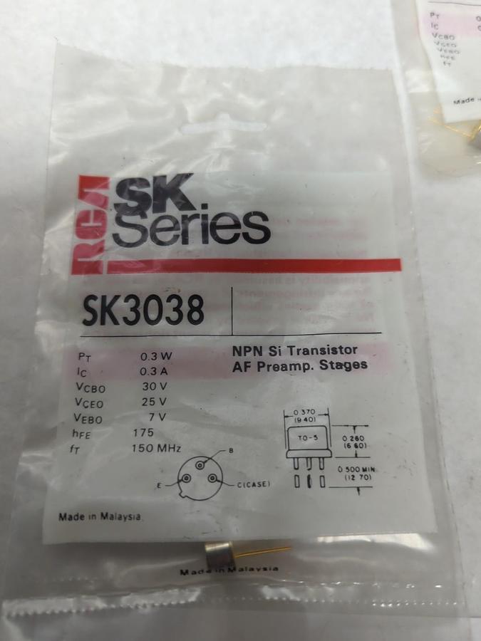 RCA,SK3038,SILICON TRANSISTOR LOT OF 3 NEW