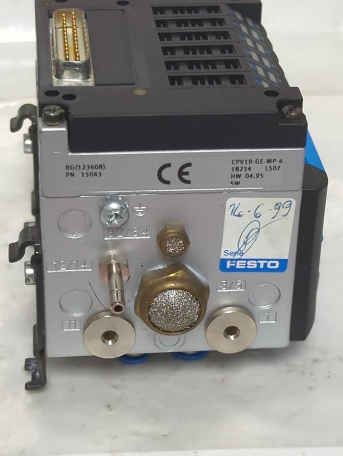 Used FESTO,CPV10-GE-MP-6,PNEUMATIC VALVE MANIFOLD 18254 PRE-OWNED