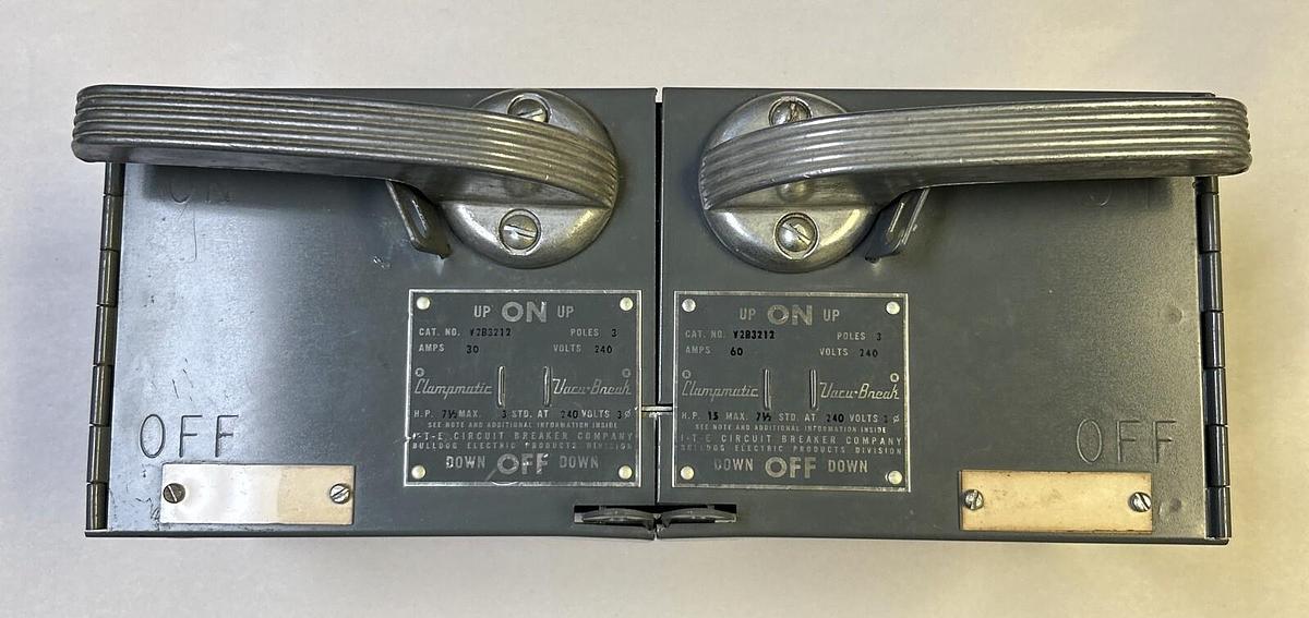 Used ITE,V2B3212,CLAMPAMATIC VACU-BREAK 30A & 60A 240V 3P