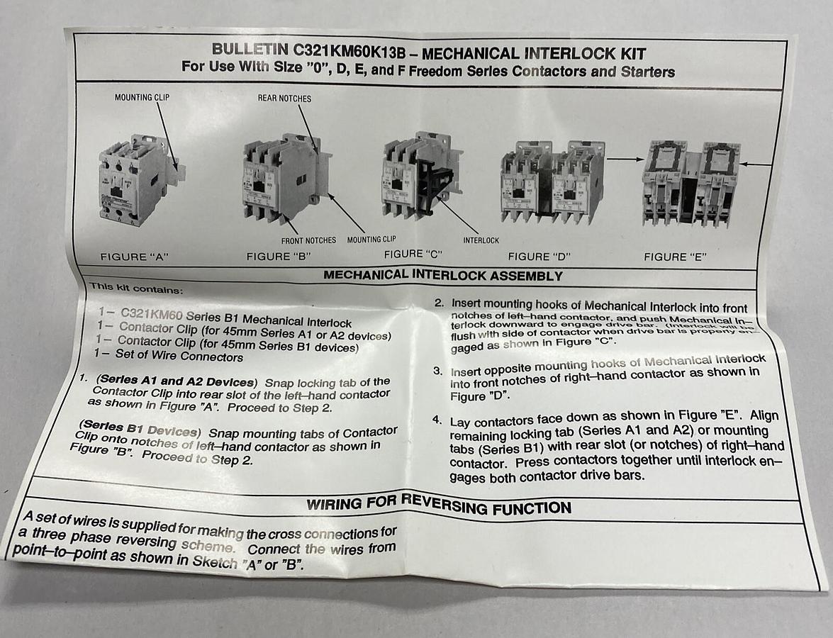 Eaton Cutler-Hammer,C321KM60K13B,Interlock Kit NOS