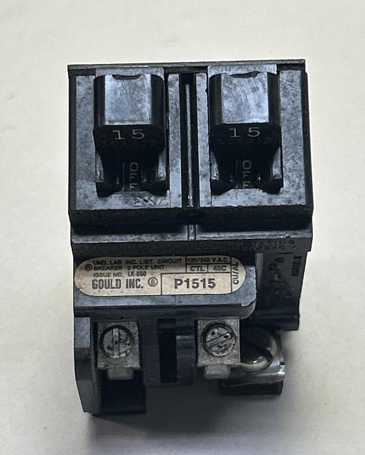 GOULD ITE,P1515,PUSHMATIC TANDEM CIRCUIT BREAKER 15A 120/240V 1P NOS