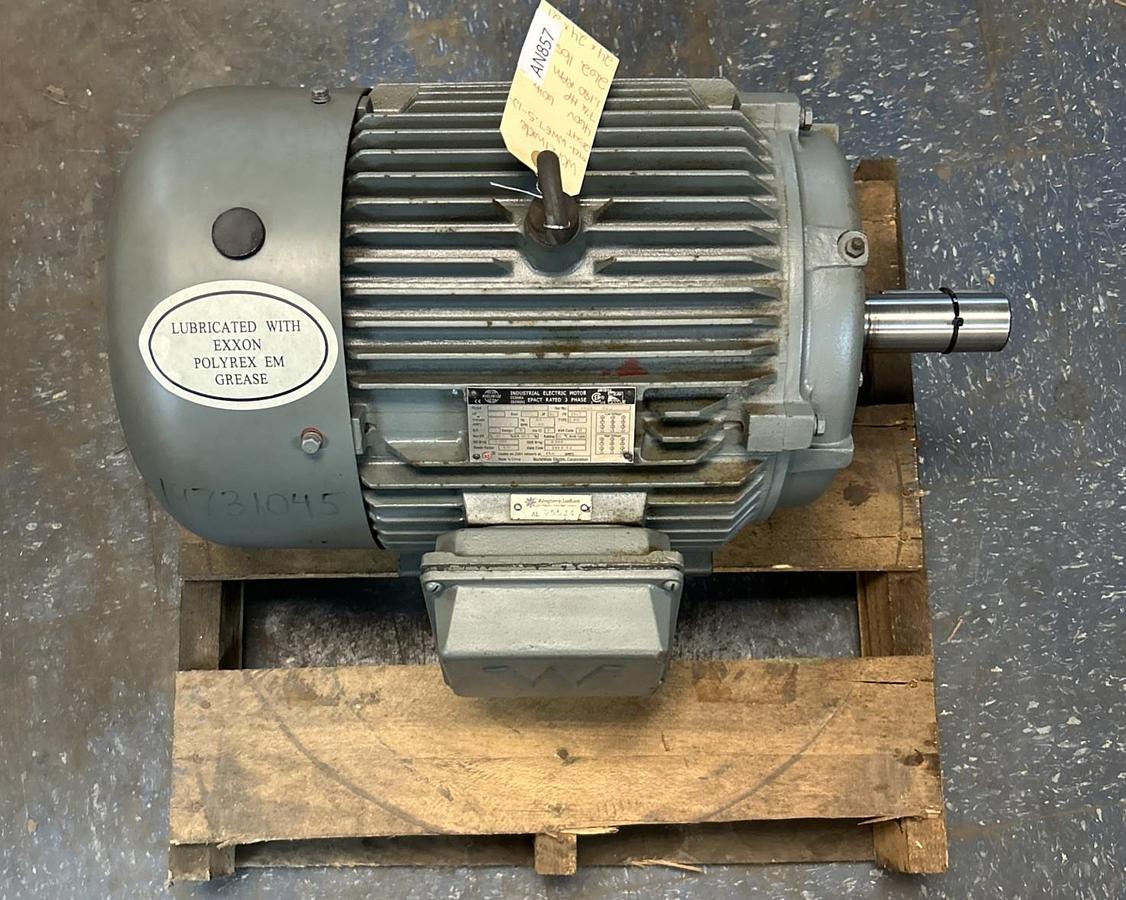 Used WORLDWIDE ELECTRIC,WWE7.5-12-254T,MOTOR 7.5HP 1180RPM 460V 3PH 254T FRAME