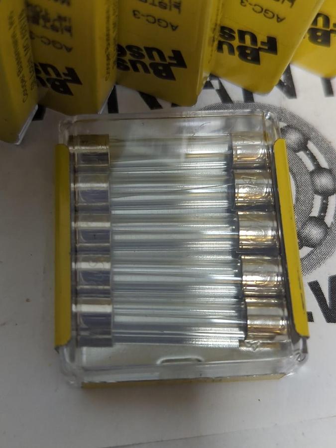 COOPER BUSSMANN,AGC-3,GLASS TUBE FUSES BOX OF 50 NEW