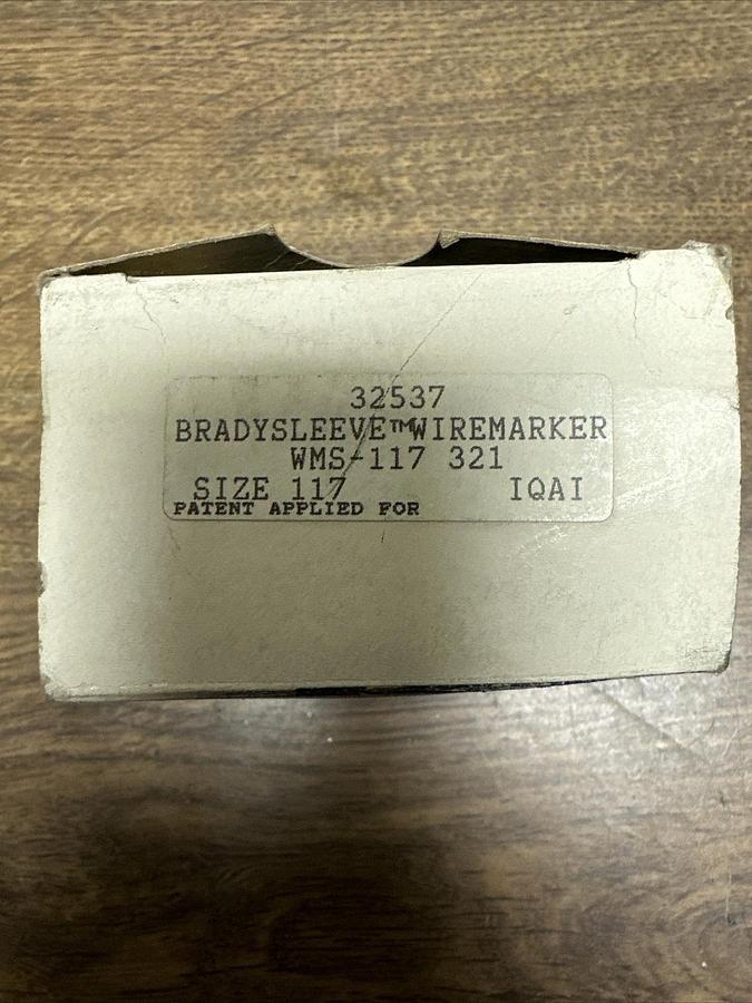 Brady,WMS-117 321,Wiremarker Size 117