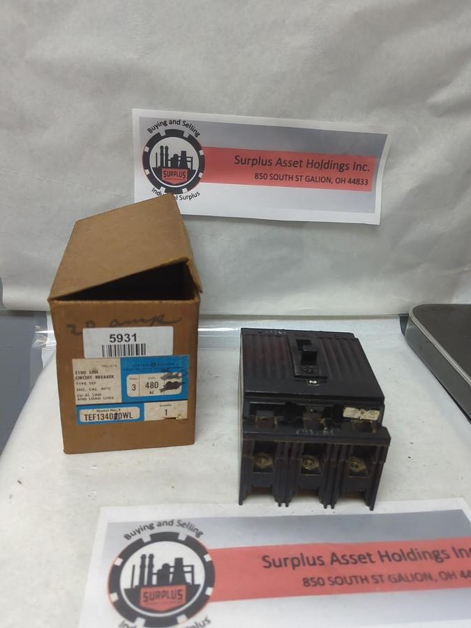 GENERAL ELECTRIC,TE134020WL,CIRCUIT BREAKER 3-POLE 20 AMP NOS