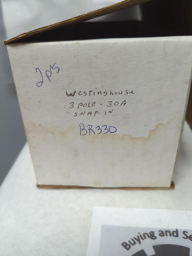 Used WESTNGHOUSE,BR330,CIRCUIT BREAKER 30 AMP 3-POLE LOT OF 2 PRE-OWNED