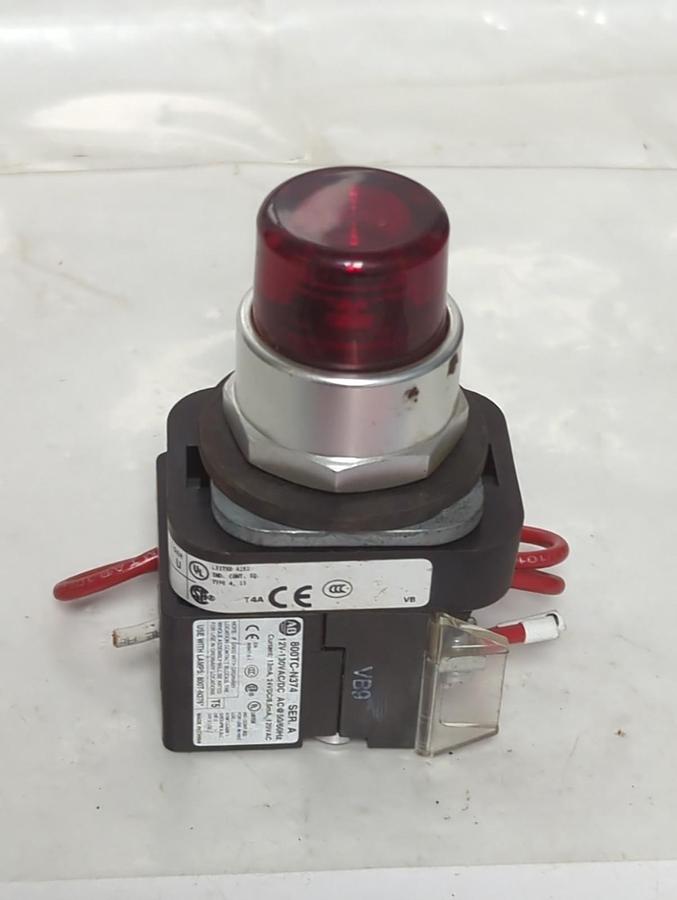 Used ALLEN BRADLEY,800T-QTH2G,SER U PUSH BUTTON RED PRE-OWNED