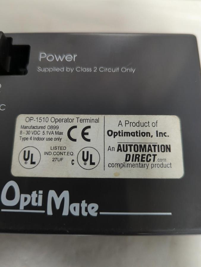 Used OPTIMATION,OP-1510,OPERATOR TERMINAL 8-30VDC PRE-OWNED
