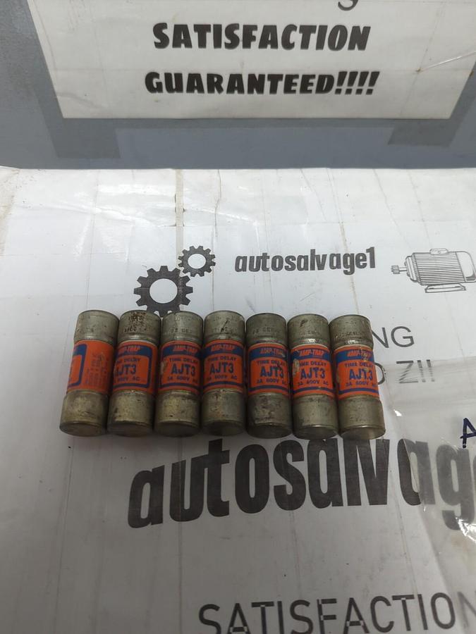 GOULD SHAWMUT,AJT3,AMP TRAP 3 AMP FUSES LOT OF 7 NOS