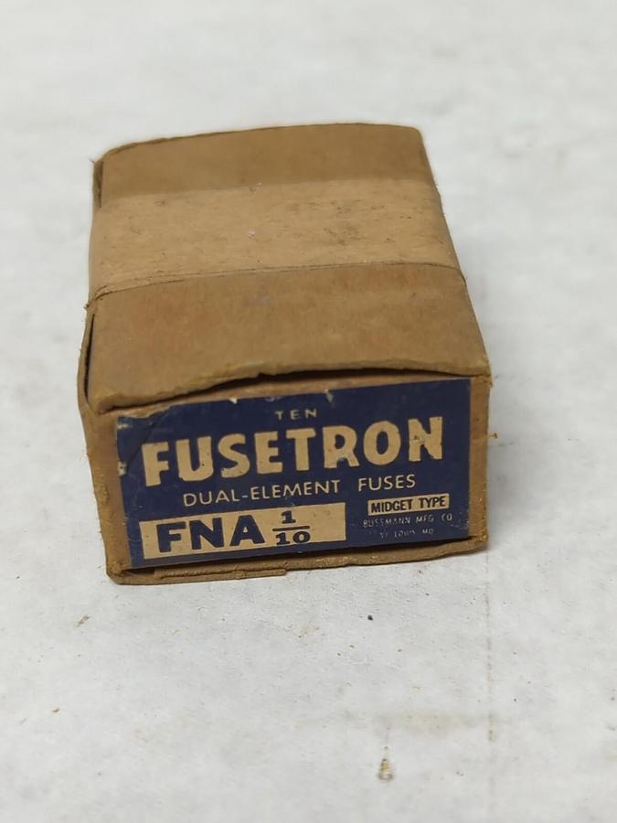 COOPER BUSSMANN,FNA 1/10,FUSETRON 1/10 AMP FUSES BOX OF 10 NOS
