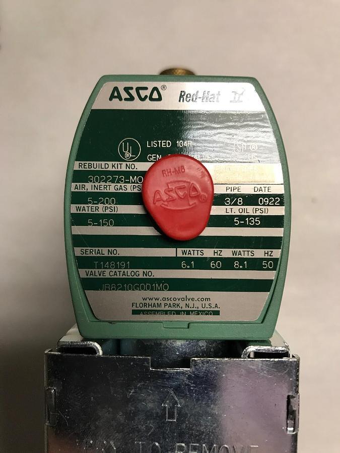 Asco,JB8210G001MO,Solenoid Valve MX140 2W NC 3/8 INCH