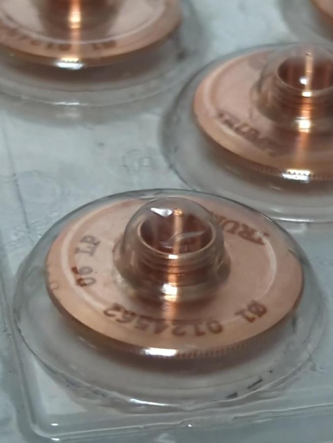 TRUMPF,0124562CHROME PLATED LASER MACHINE NOZZLE 1.0MM/M8/ECE PACK OF 5 NOS