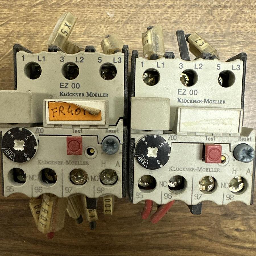 Used Klockner-Moeller,Z006,Contactor wEZ 00 Thermal Overload Relay LOT OF 2
