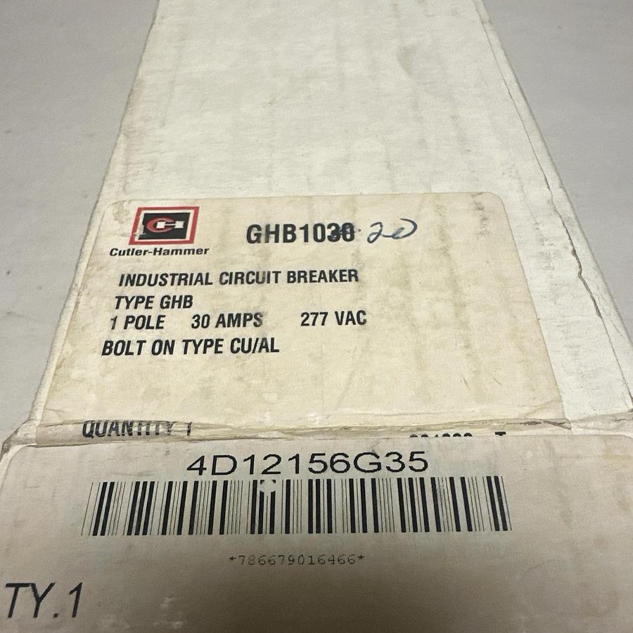 Used Cutler-Hammer,GHQ1020,20 Amp 1 Pole Bolt On Circuit Breaker