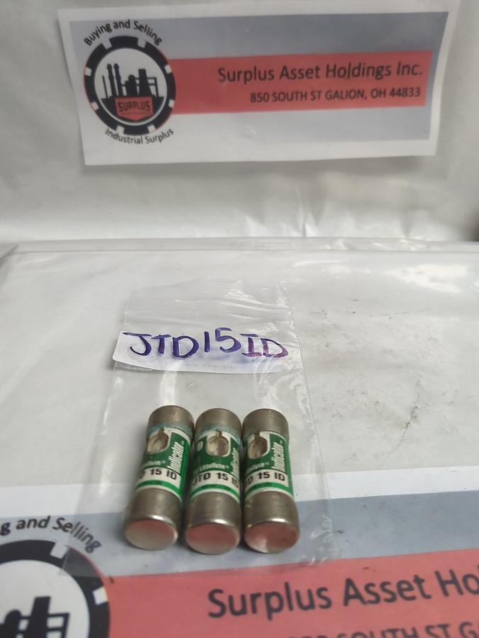 Used LITTELFUSE,JTD15ID,INDICATOR FUSE 15 AMP LOT OF 3 PRE-OWNED