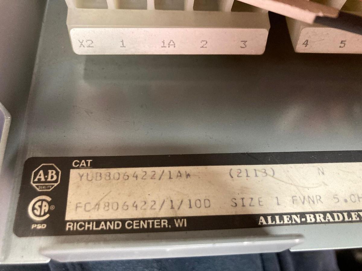 Used Allen-Bradley,2100 2113,Size 1 MCC 12 Inch Starter Bucket 15 Amp Breaker