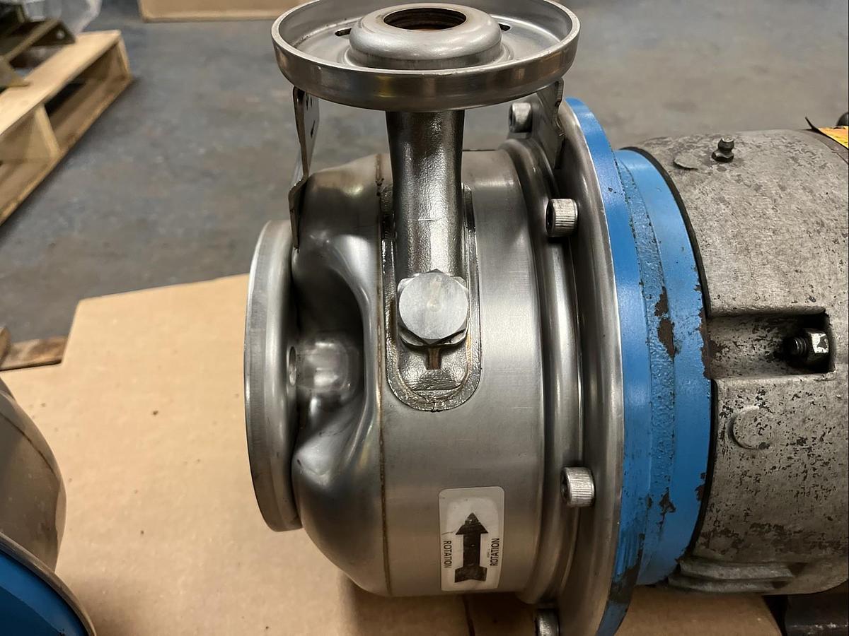 Used GOULDS,10ASHK6,SS CENTRIFUGAL SSH PUMP 1X2X8 IMP DIA 7.687" 7.5HP 3450RPM 3PH