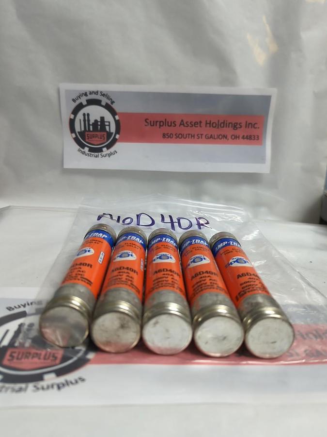 Used GOULD SHAWMUT,A6D40R,SMART SPOT 40 AMP FUSE LOT OF 5 PRE-OWNED