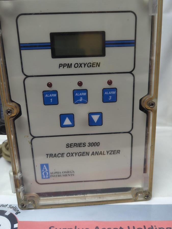 Used ALPHA OMEGA,SERIES 3000,TRACE OXYGEN ANALYZER 115V PRE-OWNED