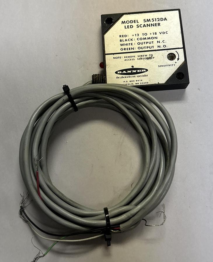 Used BANNER,SM512DA,LED SCANNER