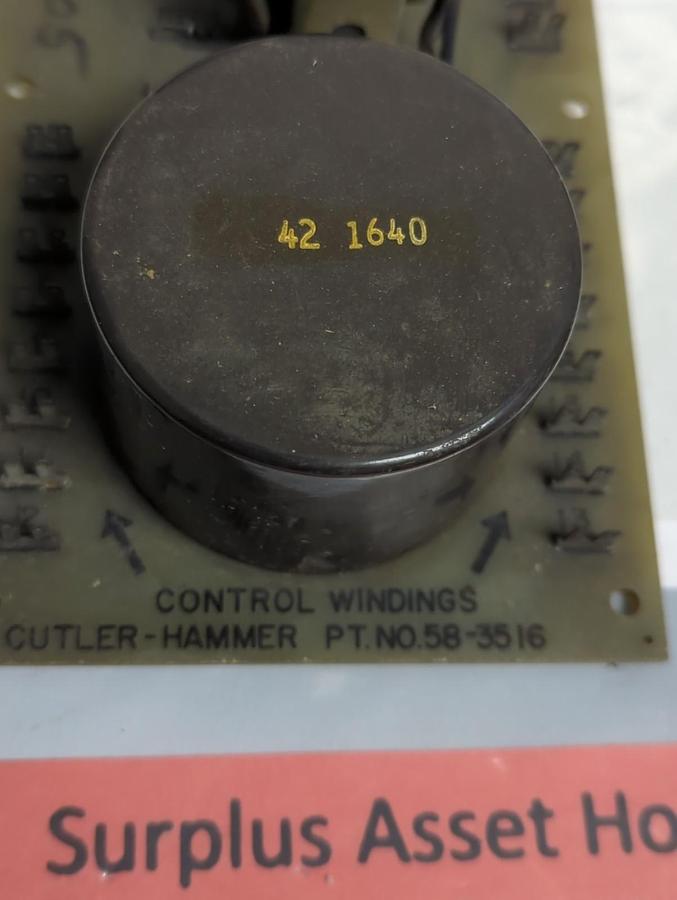 Used CUTLER-HAMMER,58-3516,FIRING AMP CONTROL WINDINGS CIRCUIT BOARD PRE-OWNED