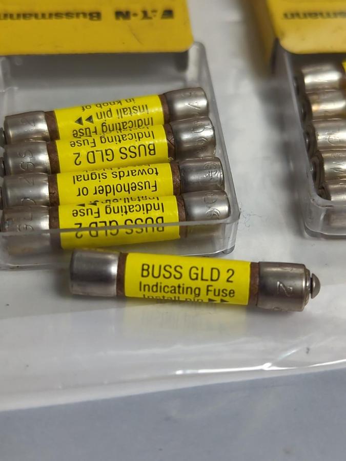 COOPER BUSSMANN,GLD-2,2 AMP FUSE LOT OF 10 NOS