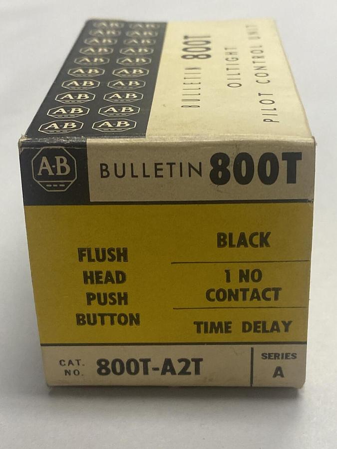 ALLEN-BRADLEY,800T-A2T,SER A PUSH BUTTON FLUSH HEAD BLACK NOS