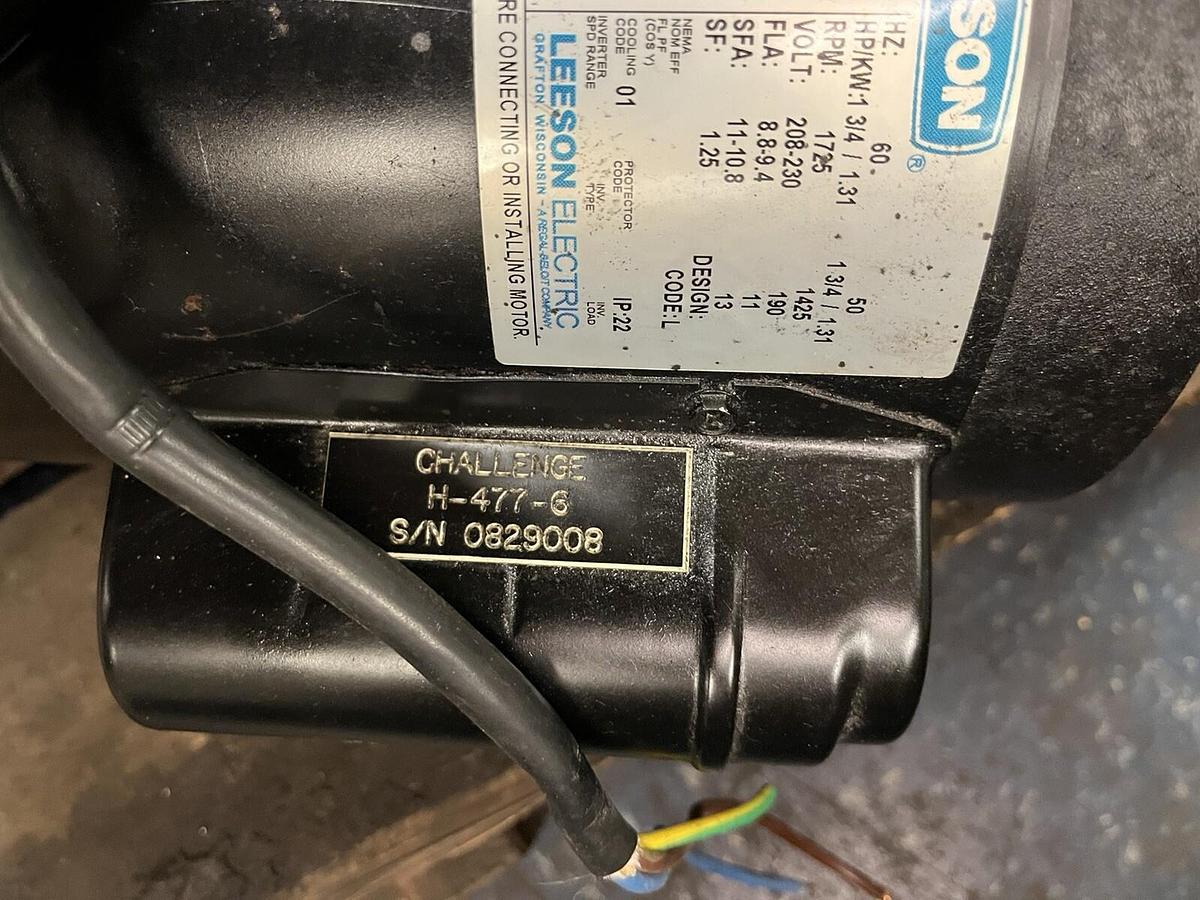 Used CHALLENGE,H-477-6,HYDRAULIC PUMP POWER UNIT FOR PAPER CUTTER CMC-230 208-230 1PH