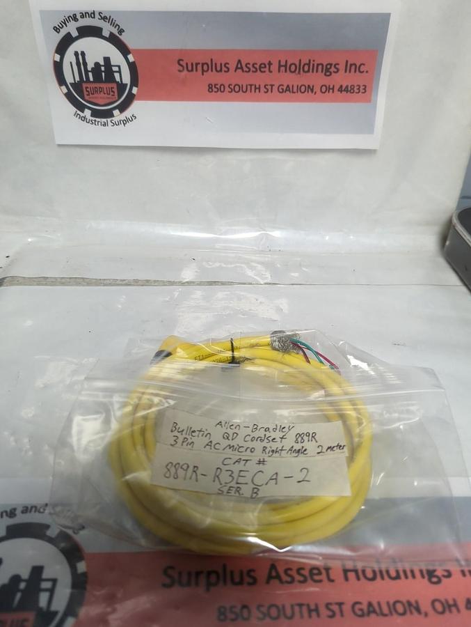 Used ALLEN BRADLEY,889R-R3ECA-2,QD CORDSET SERIES B 3-PIN PRE-OWNED