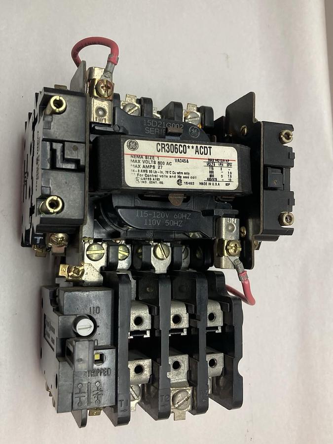 Used General Electric,CR306C0**ACDT,Nema 1 Starter 27A 600Vac