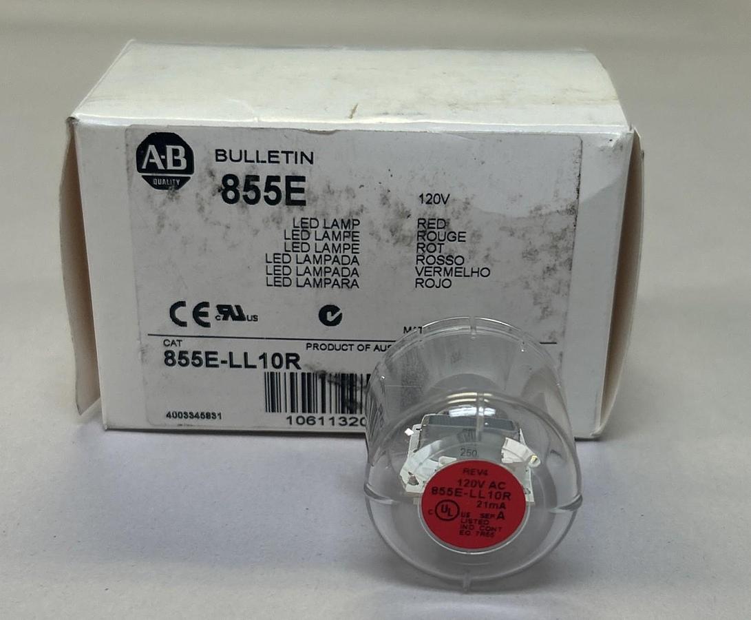 Used ALLEN BRADLEY,855E-LL10R,RED LED REPLACEMENT LAMP NEW