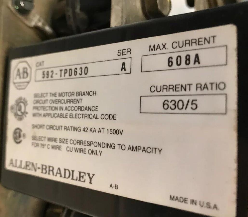 Allen Bradley,592-TPD630,Series A Overload Relay